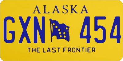 AK license plate GXN454