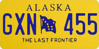 AK license plate GXN455