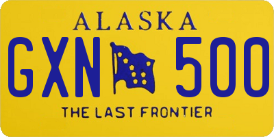 AK license plate GXN500