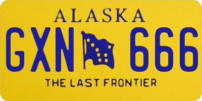 AK license plate GXN666