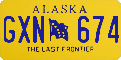 AK license plate GXN674