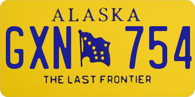 AK license plate GXN754