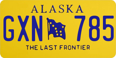 AK license plate GXN785