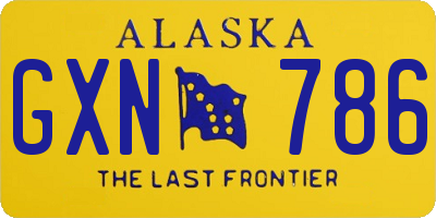 AK license plate GXN786