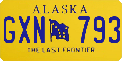 AK license plate GXN793