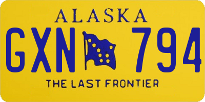 AK license plate GXN794