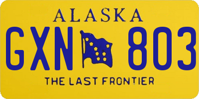 AK license plate GXN803