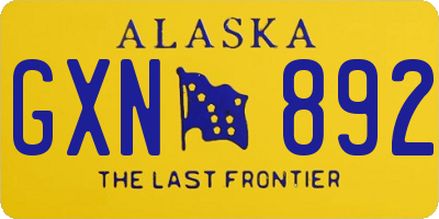AK license plate GXN892