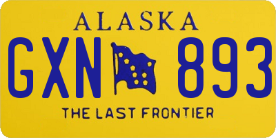 AK license plate GXN893