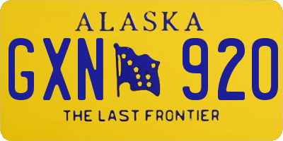 AK license plate GXN920