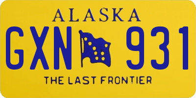AK license plate GXN931