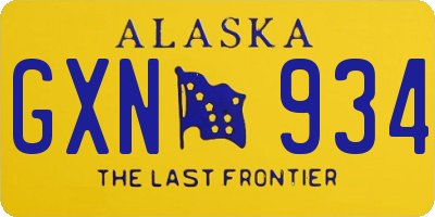 AK license plate GXN934