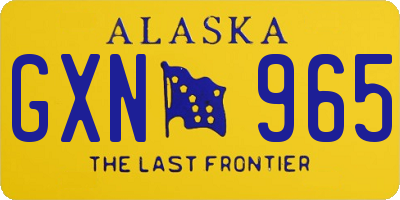 AK license plate GXN965