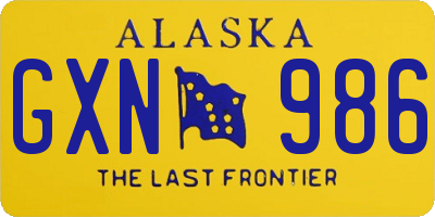 AK license plate GXN986