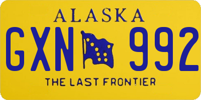 AK license plate GXN992