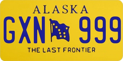 AK license plate GXN999