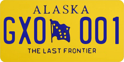 AK license plate GXO001