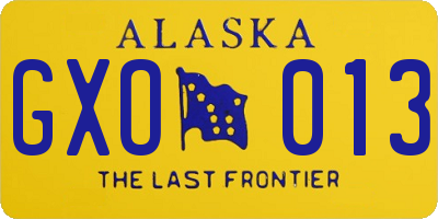 AK license plate GXO013