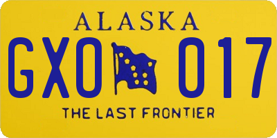 AK license plate GXO017