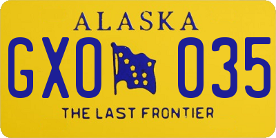 AK license plate GXO035
