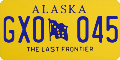 AK license plate GXO045