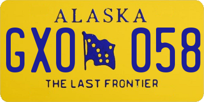 AK license plate GXO058