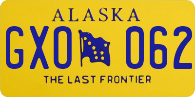 AK license plate GXO062