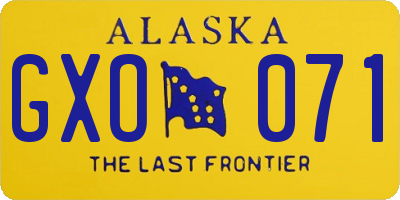 AK license plate GXO071