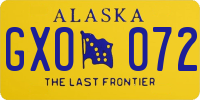 AK license plate GXO072