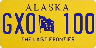 AK license plate GXO100