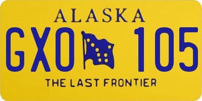 AK license plate GXO105