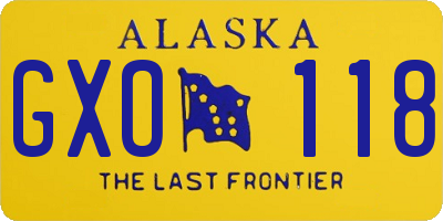 AK license plate GXO118