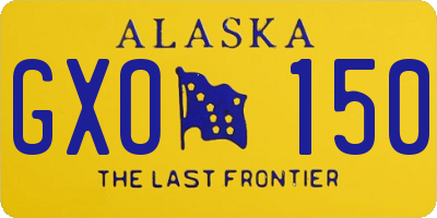 AK license plate GXO150