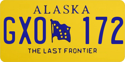 AK license plate GXO172