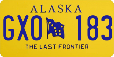 AK license plate GXO183