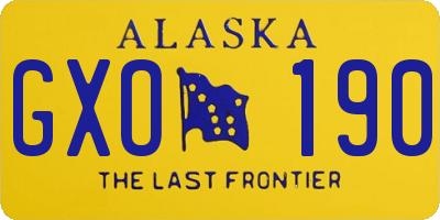 AK license plate GXO190