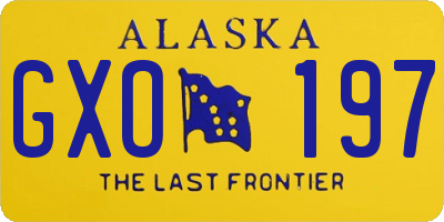 AK license plate GXO197