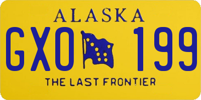 AK license plate GXO199