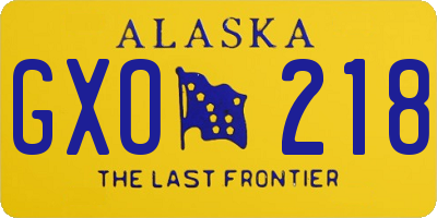 AK license plate GXO218