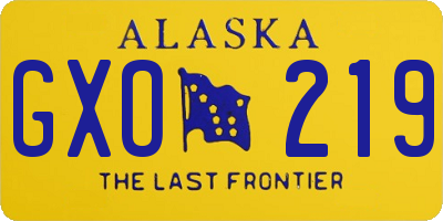 AK license plate GXO219