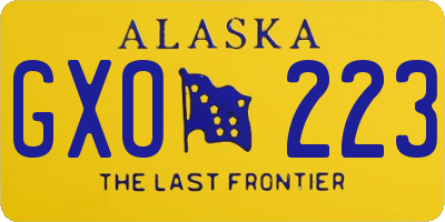 AK license plate GXO223