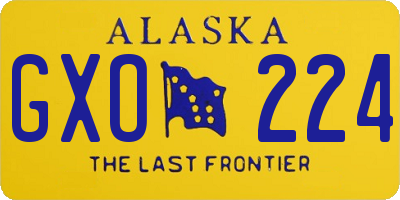 AK license plate GXO224