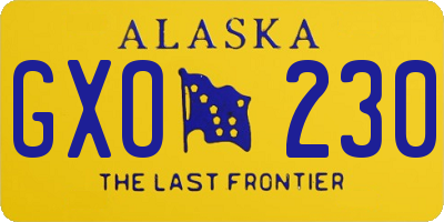 AK license plate GXO230