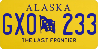 AK license plate GXO233