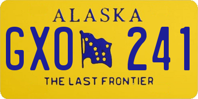 AK license plate GXO241