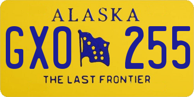 AK license plate GXO255