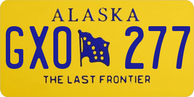 AK license plate GXO277
