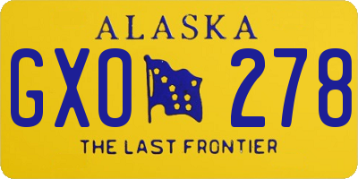 AK license plate GXO278