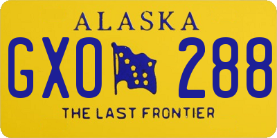 AK license plate GXO288