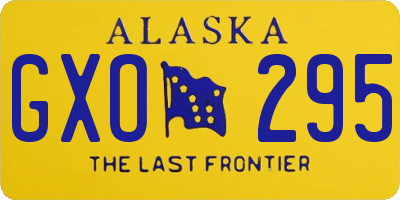 AK license plate GXO295